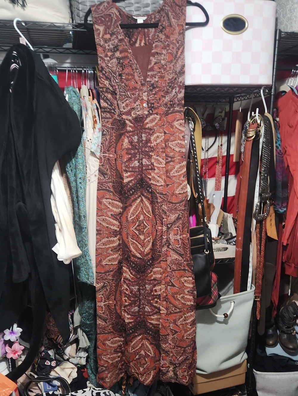 Monsoon Rust Paisley Sleeveless Maxi Dress